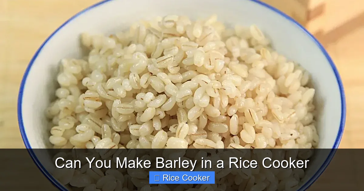 Can You Make Barley in a Rice Cooker