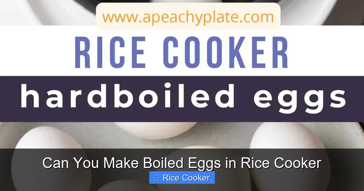 Can You Make Boiled Eggs in Rice Cooker