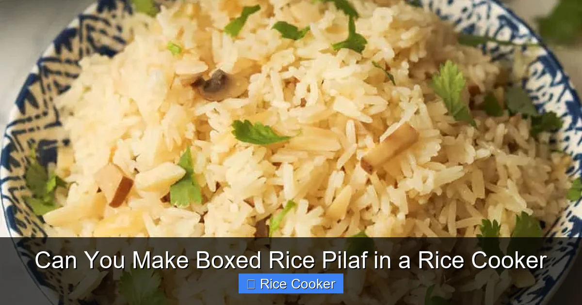 Can You Make Boxed Rice Pilaf in a Rice Cooker