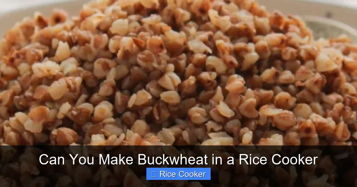 Can You Make Buckwheat in a Rice Cooker