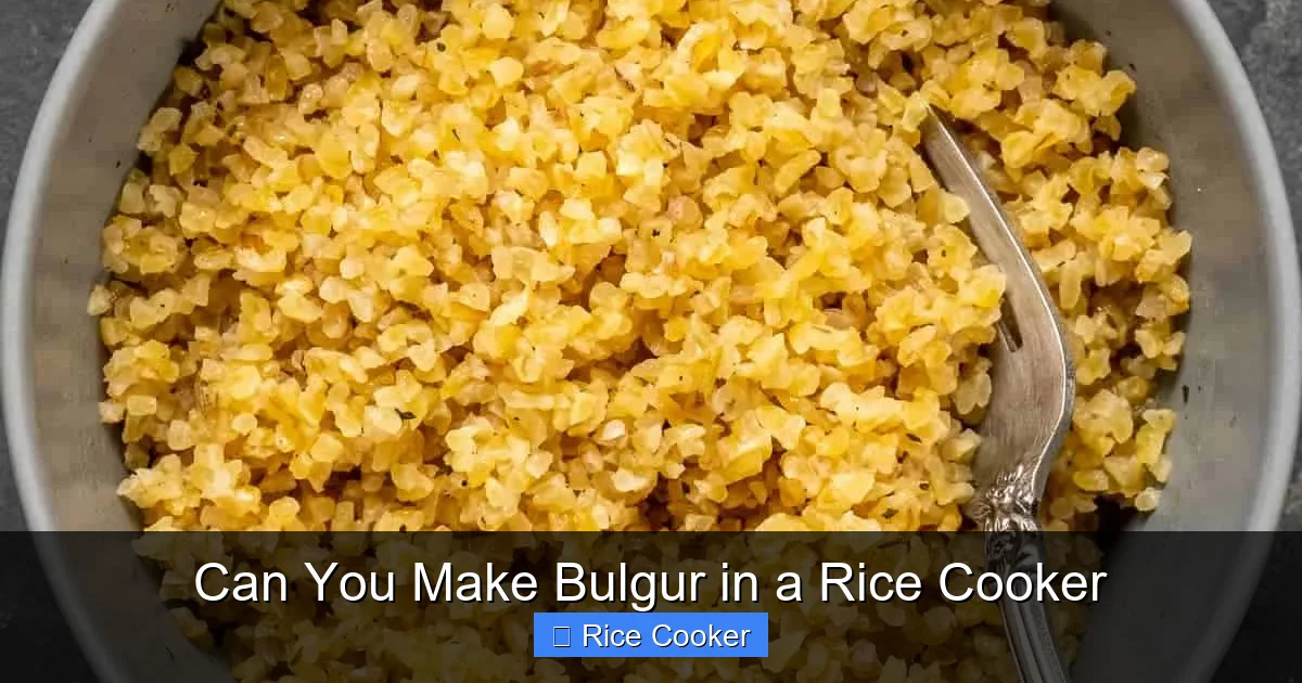 Can You Make Bulgur in a Rice Cooker