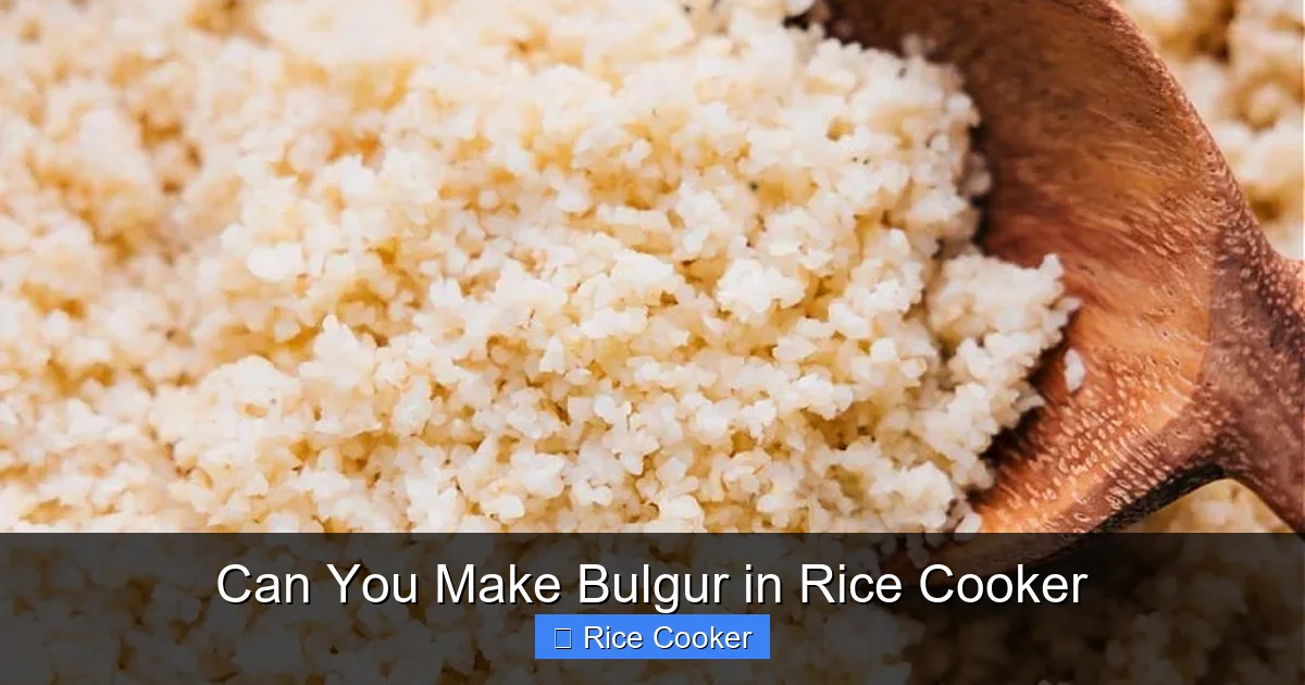 Can You Make Bulgur in Rice Cooker