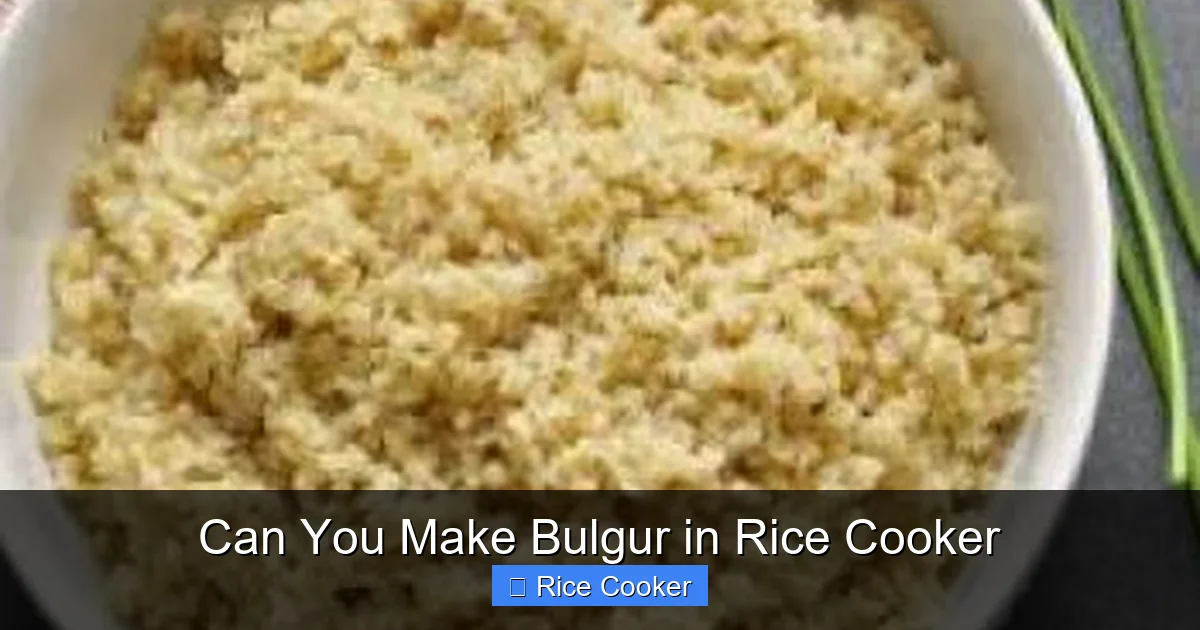 Can You Make Bulgur in Rice Cooker