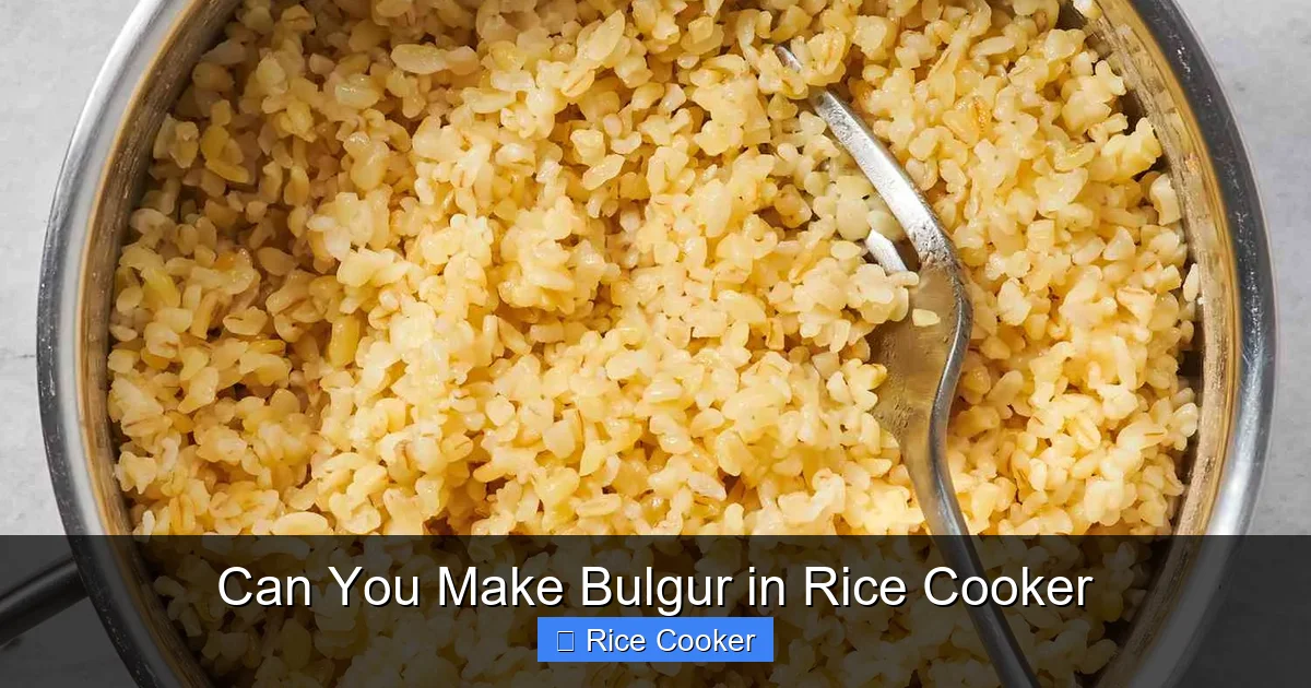 Can You Make Bulgur in Rice Cooker