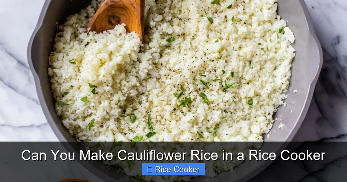 Can You Make Cauliflower Rice in a Rice Cooker