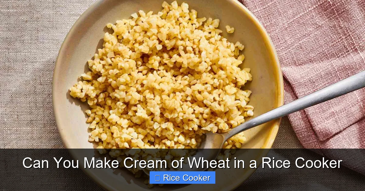 Can You Make Cream of Wheat in a Rice Cooker