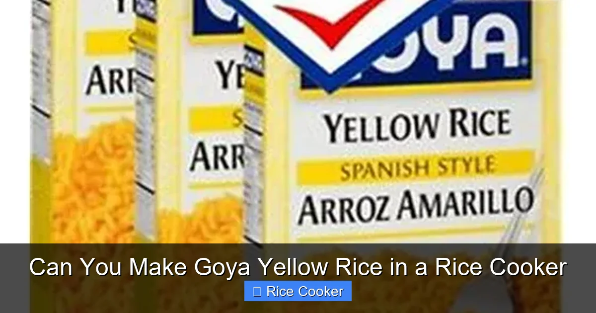 Can You Make Goya Yellow Rice in a Rice Cooker