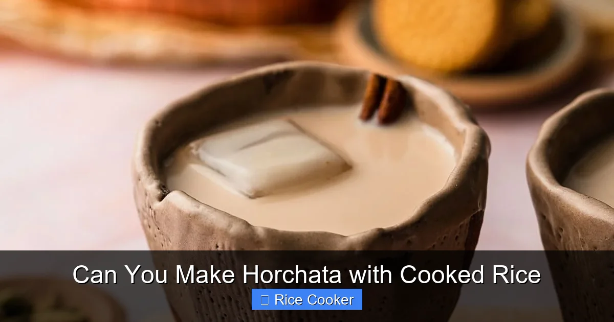 Can You Make Horchata with Cooked Rice