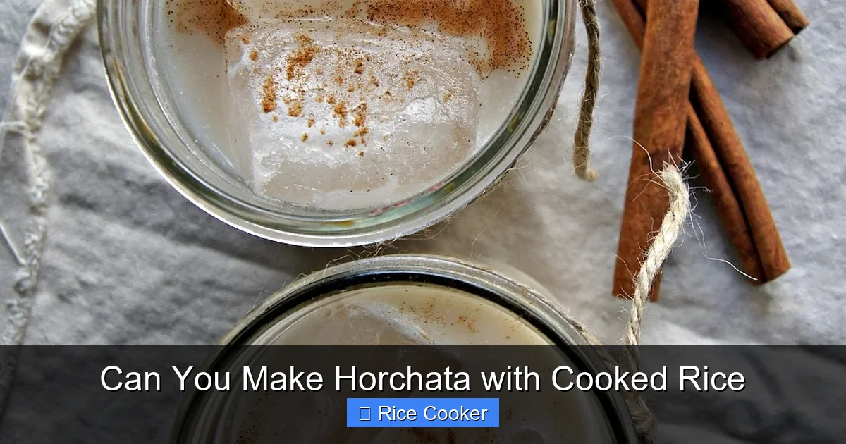 Can You Make Horchata with Cooked Rice