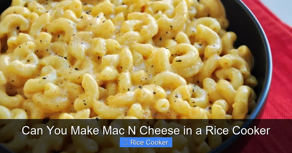 Can You Make Mac N Cheese in a Rice Cooker