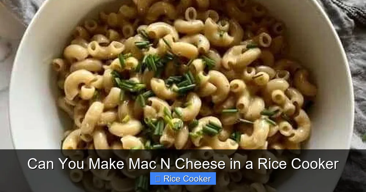 Can You Make Mac N Cheese in a Rice Cooker