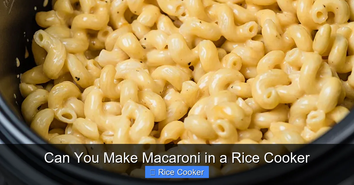 Can You Make Macaroni in a Rice Cooker