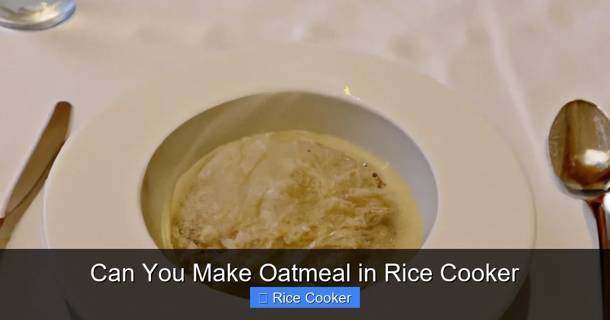 Can You Make Oatmeal in Rice Cooker