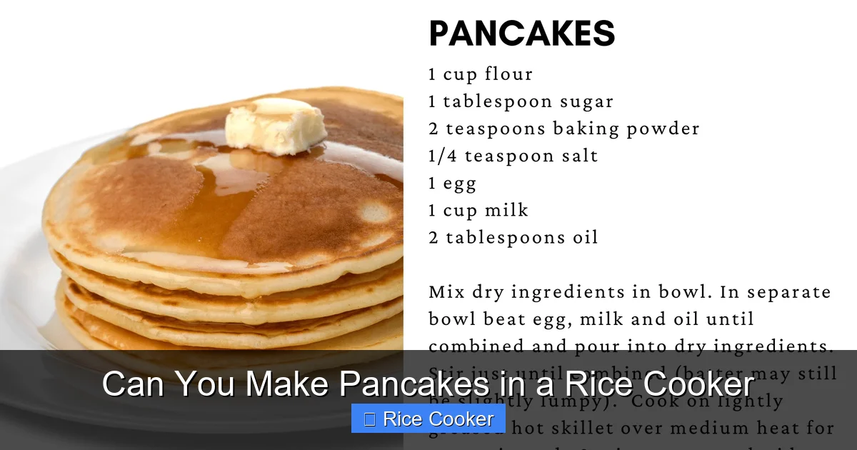 Can You Make Pancakes in a Rice Cooker
