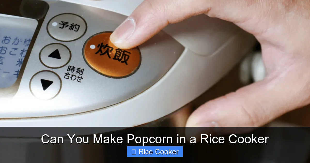 Can You Make Popcorn in a Rice Cooker