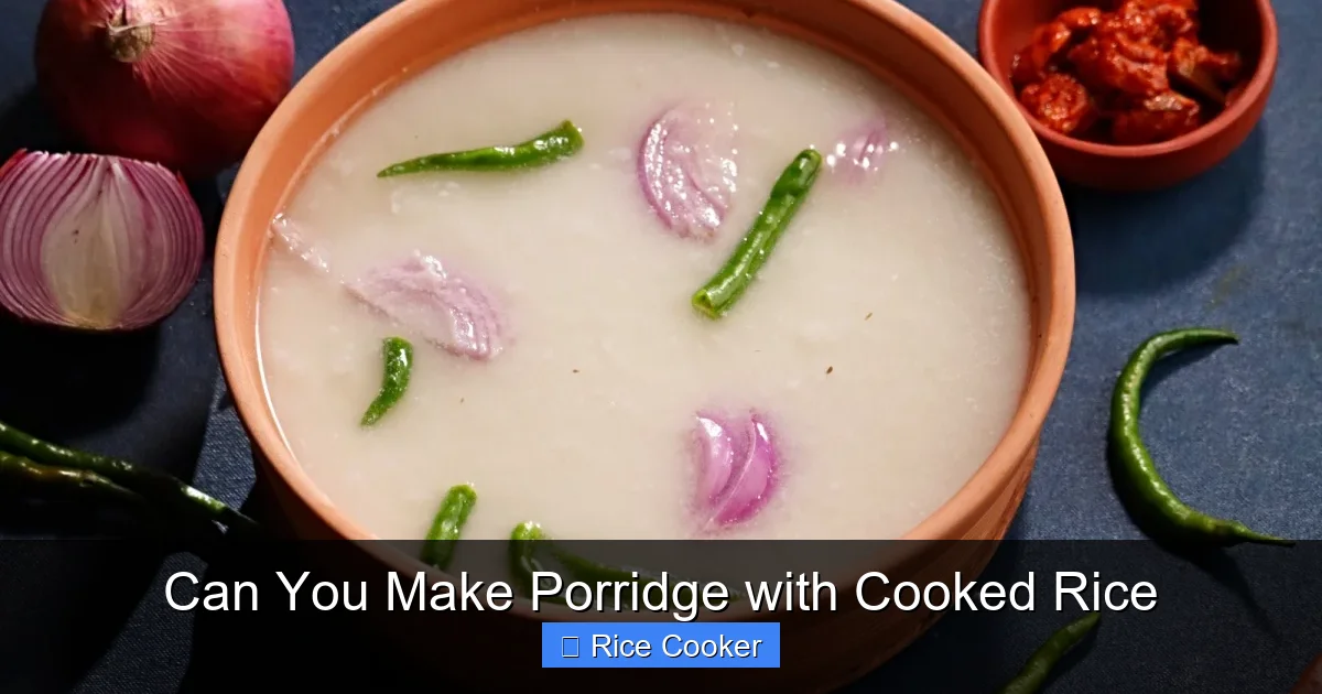 Can You Make Porridge with Cooked Rice