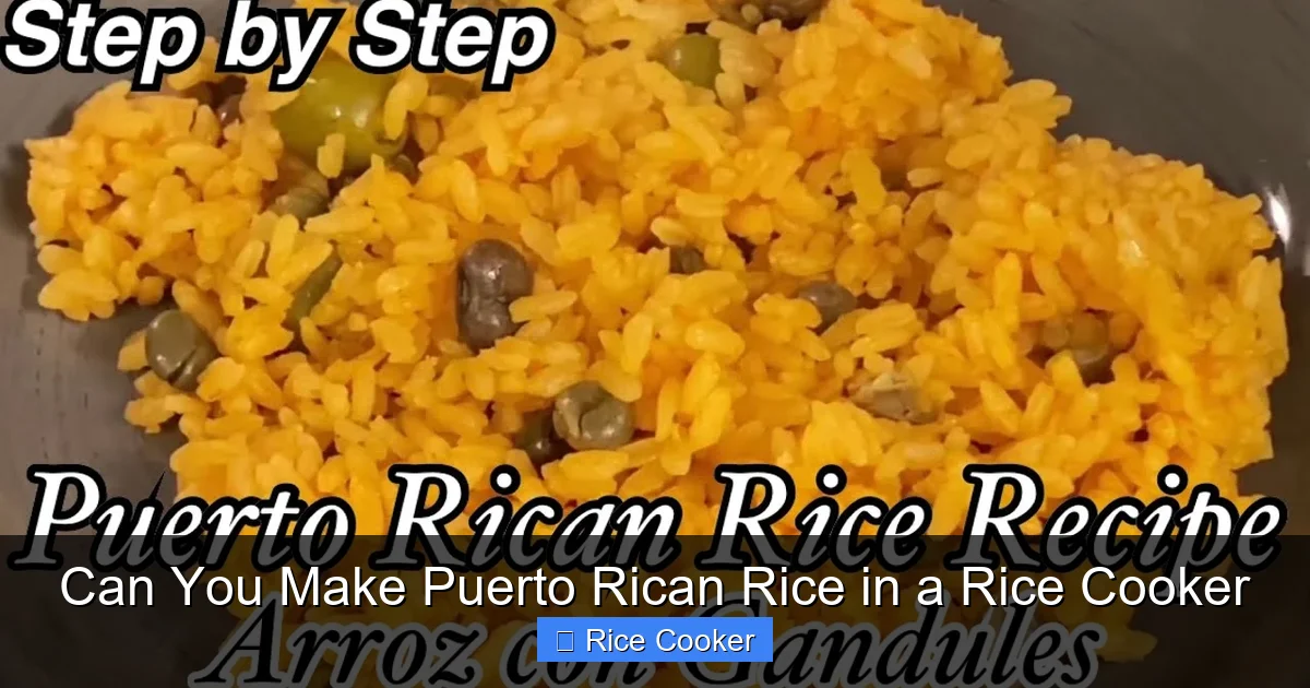 Can You Make Puerto Rican Rice in a Rice Cooker
