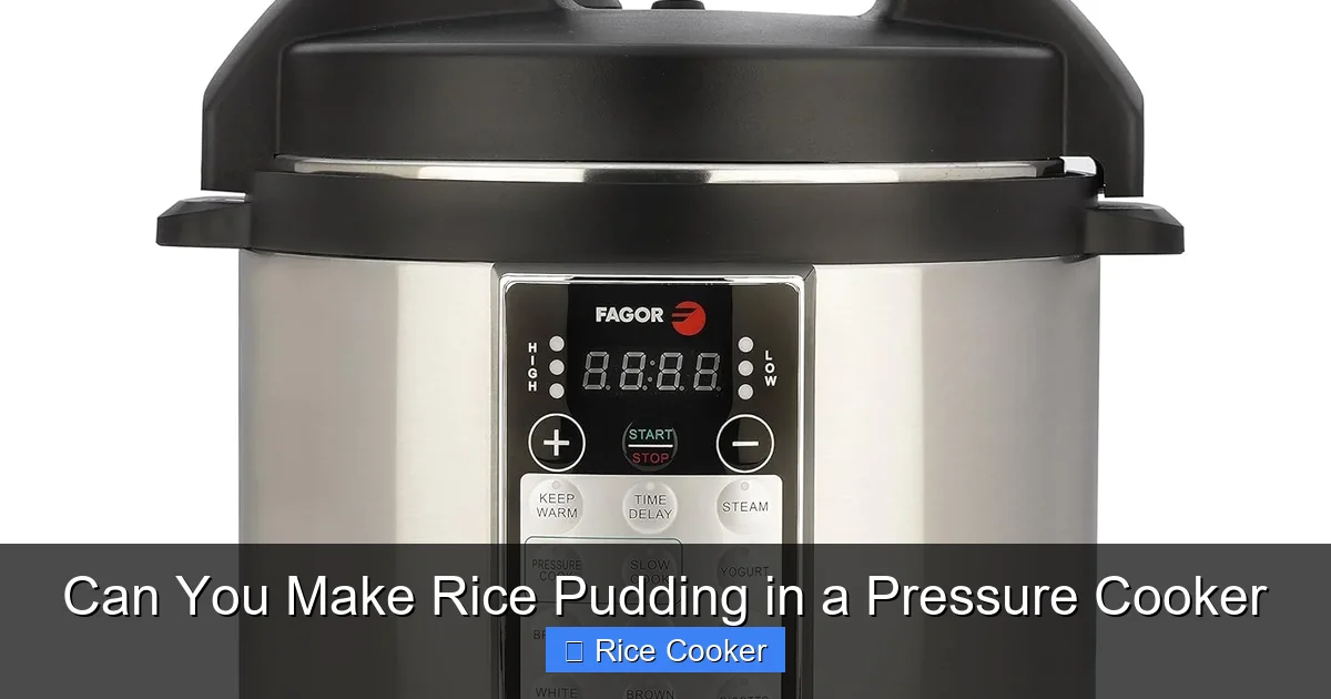 Can You Make Rice Pudding in a Pressure Cooker