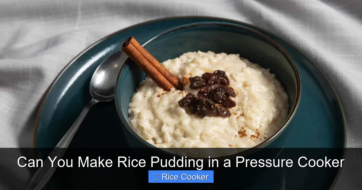 Can You Make Rice Pudding in a Pressure Cooker