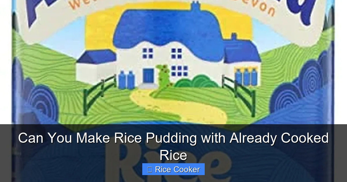 Can You Make Rice Pudding with Already Cooked Rice
