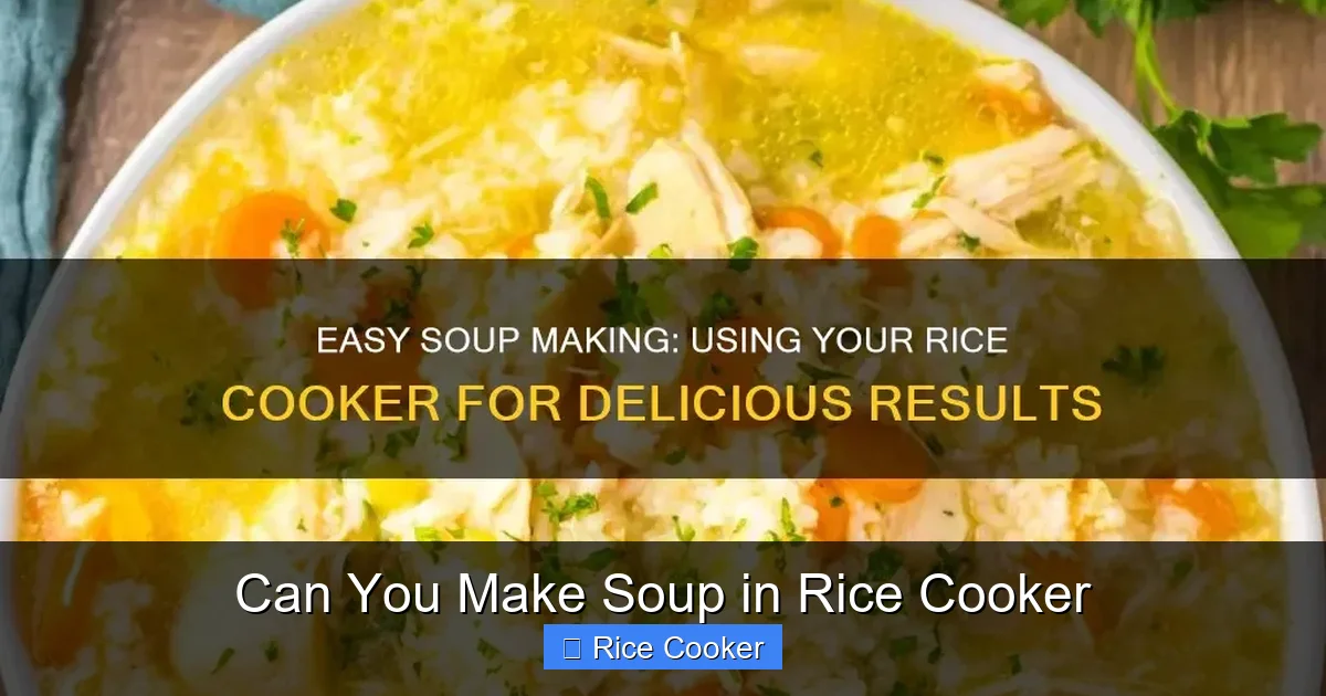 Can You Make Soup in Rice Cooker