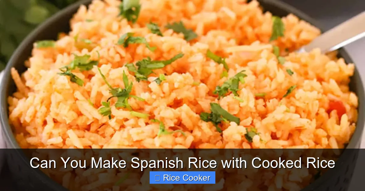 Can You Make Spanish Rice with Cooked Rice