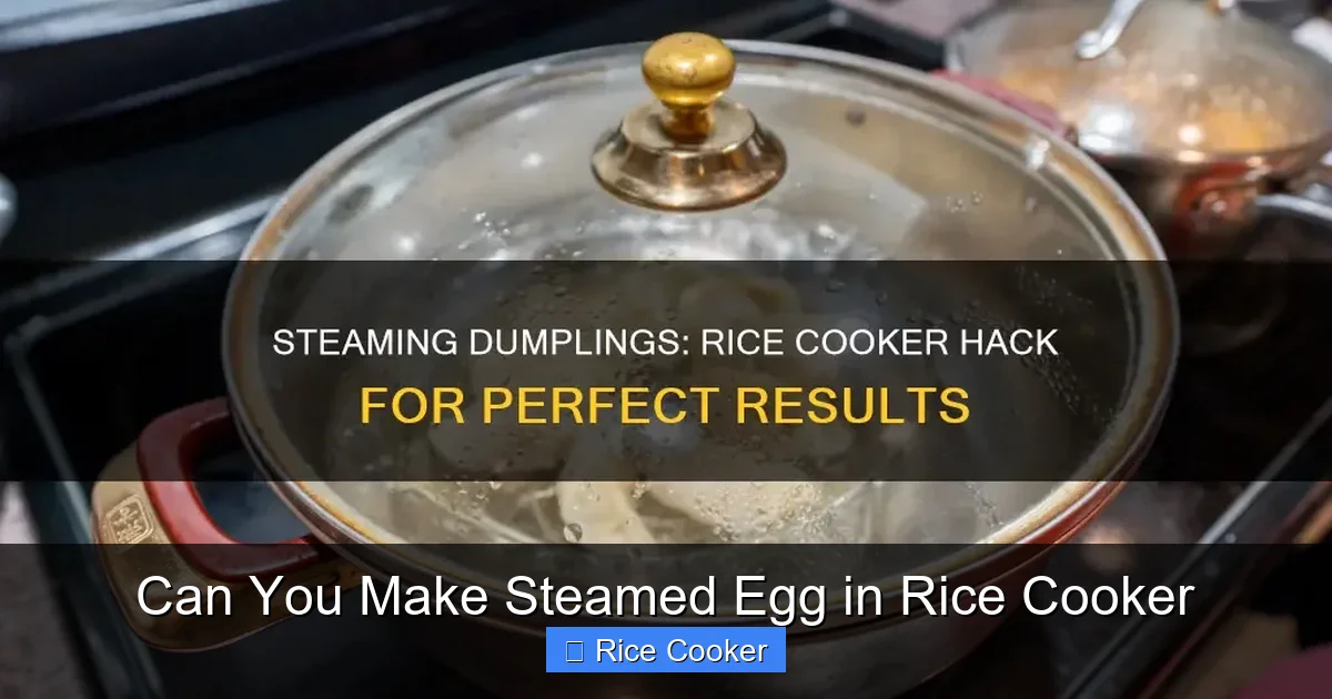 Can You Make Steamed Egg in Rice Cooker