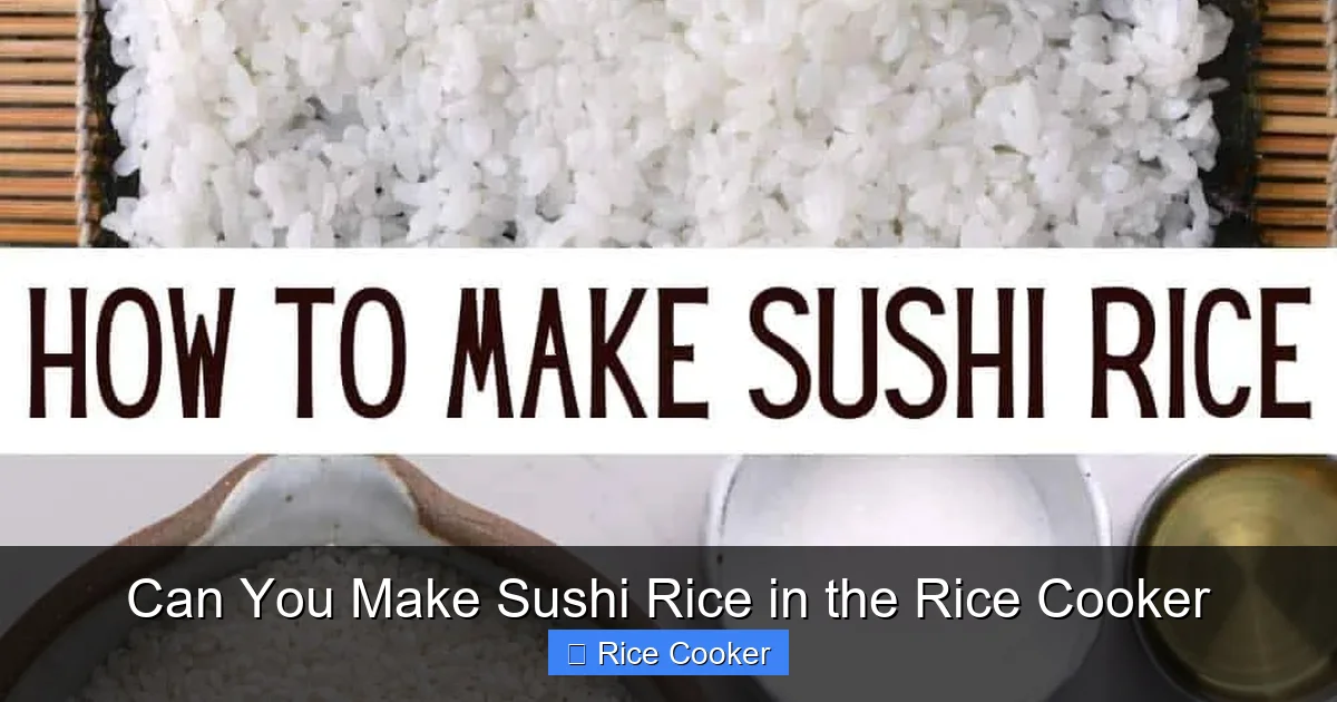 Can You Make Sushi Rice in the Rice Cooker