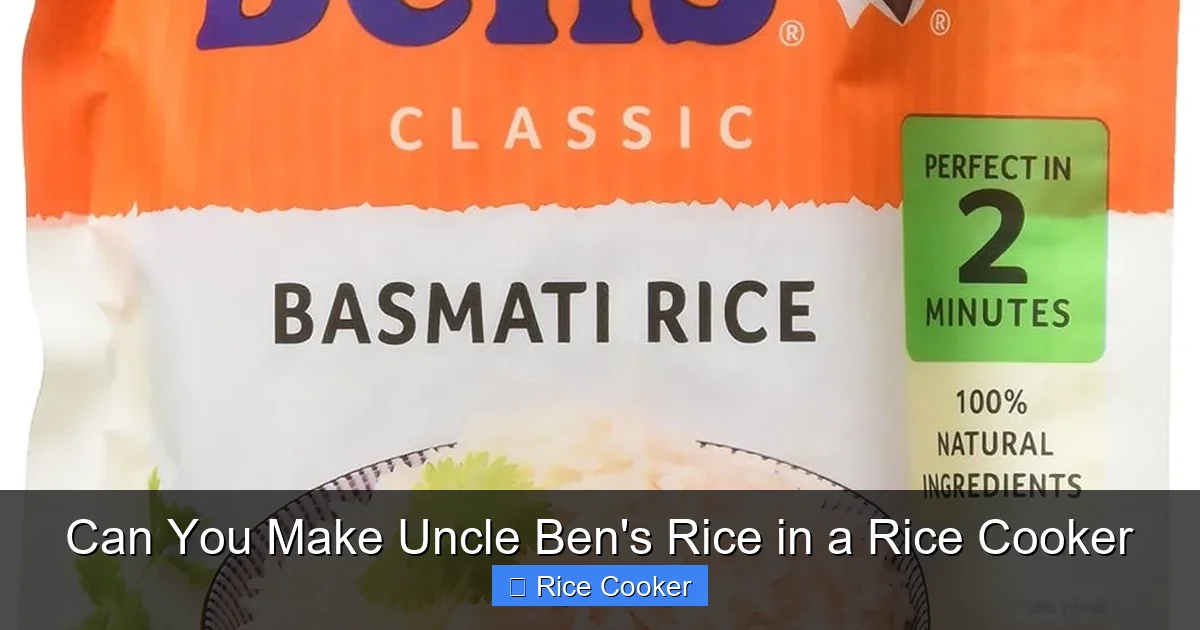 Can You Make Uncle Ben's Rice in a Rice Cooker