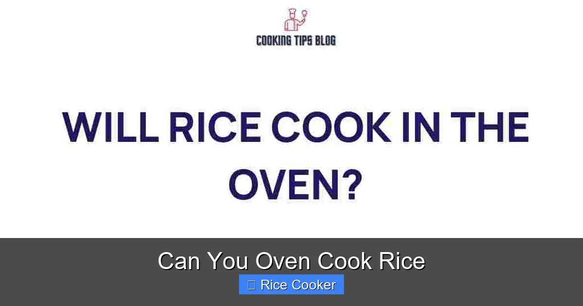 Can You Oven Cook Rice