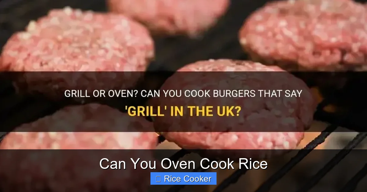 Can You Oven Cook Rice