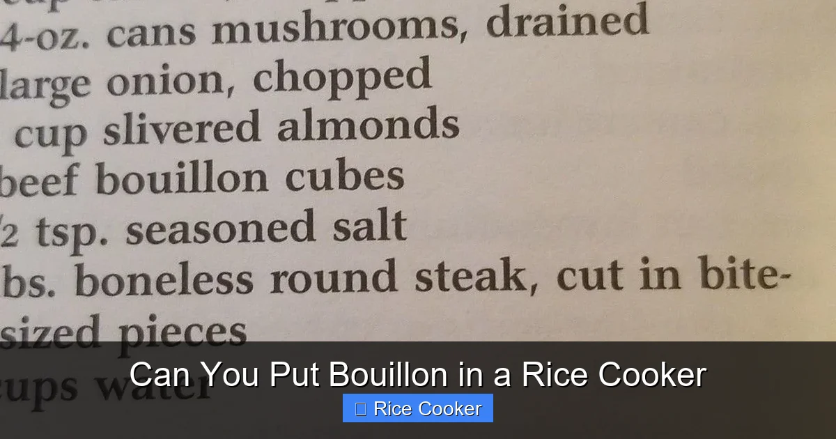 Can You Put Bouillon in a Rice Cooker