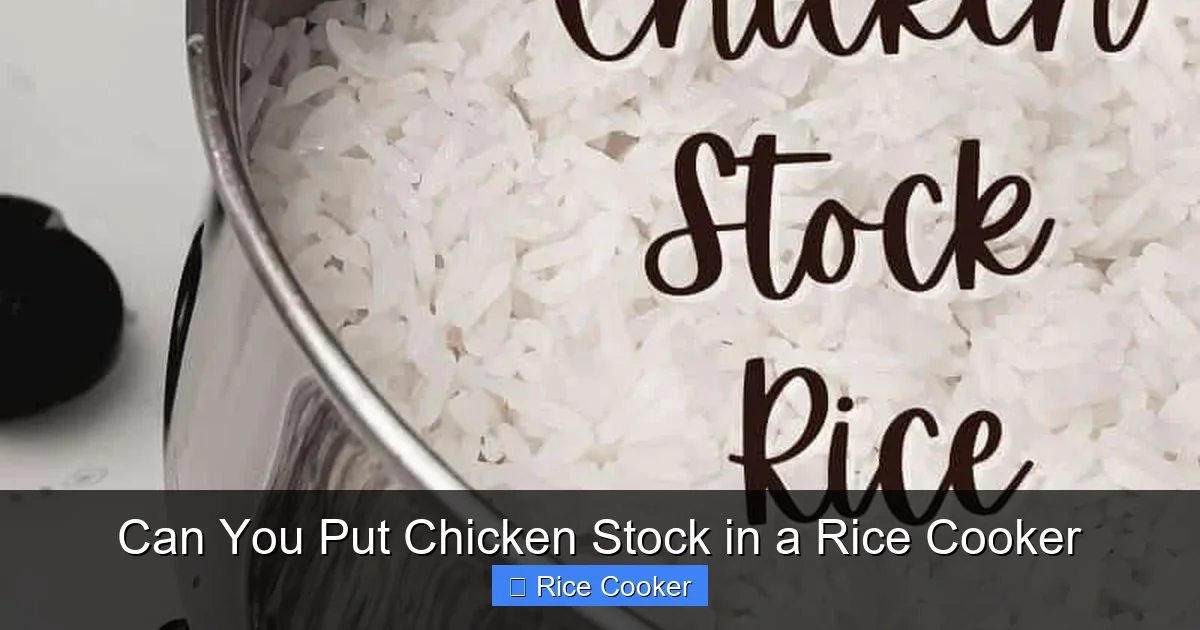 Can You Put Chicken Stock in a Rice Cooker