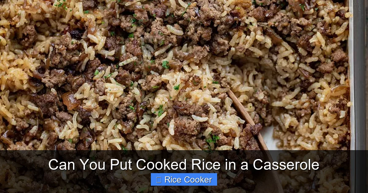 Can You Put Cooked Rice in a Casserole