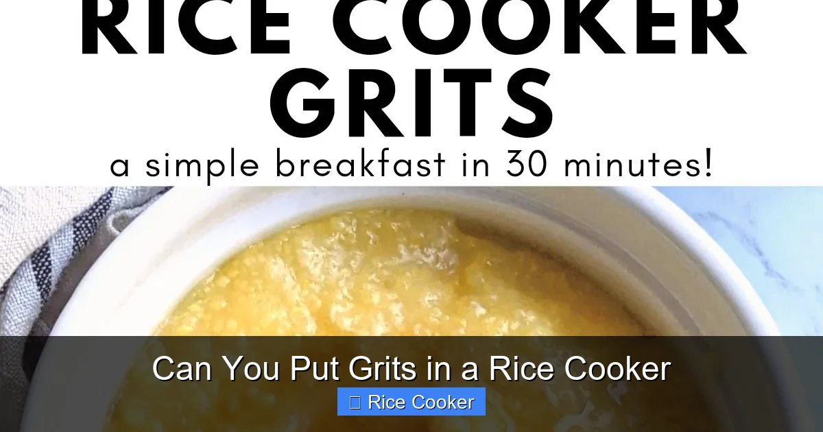 Can You Put Grits in a Rice Cooker