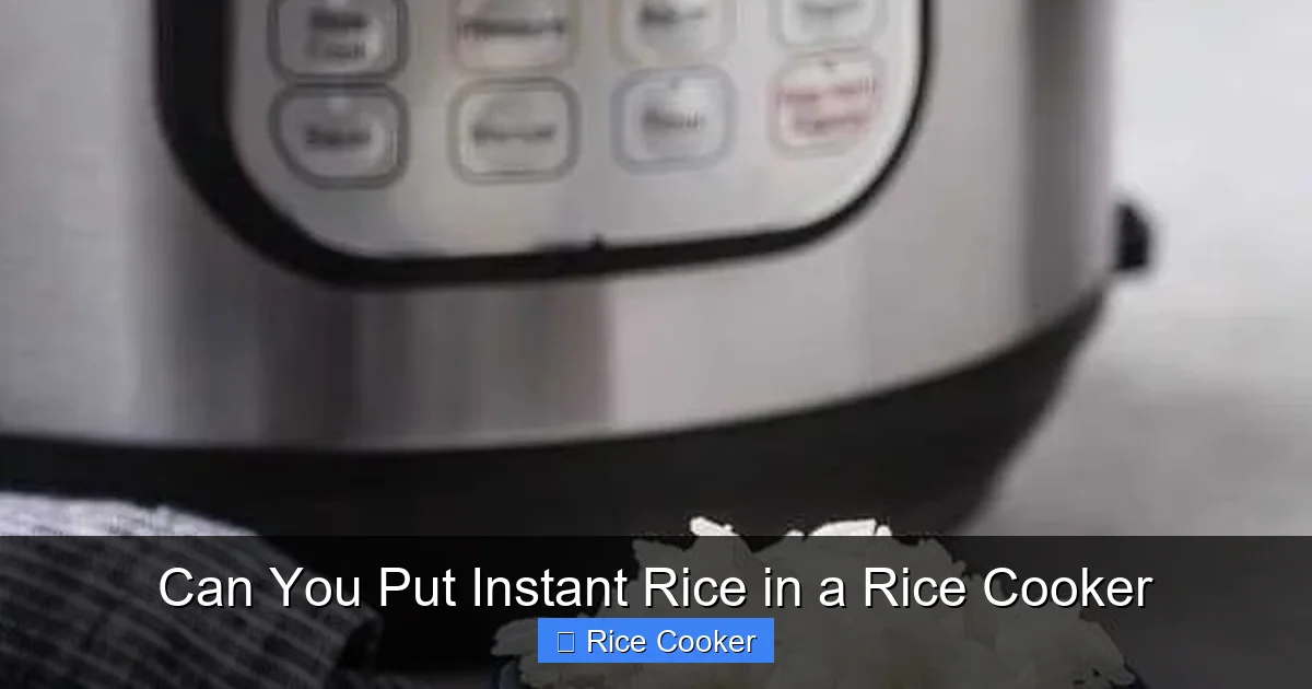 Can You Put Instant Rice in a Rice Cooker