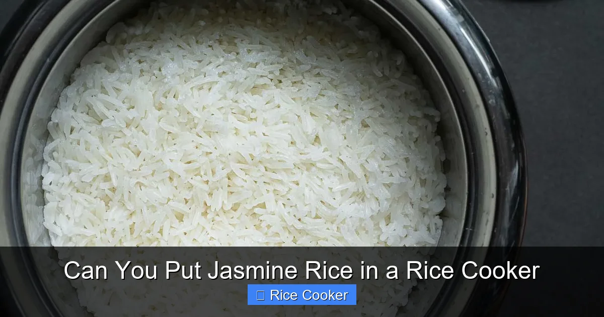 Can You Put Jasmine Rice in a Rice Cooker
