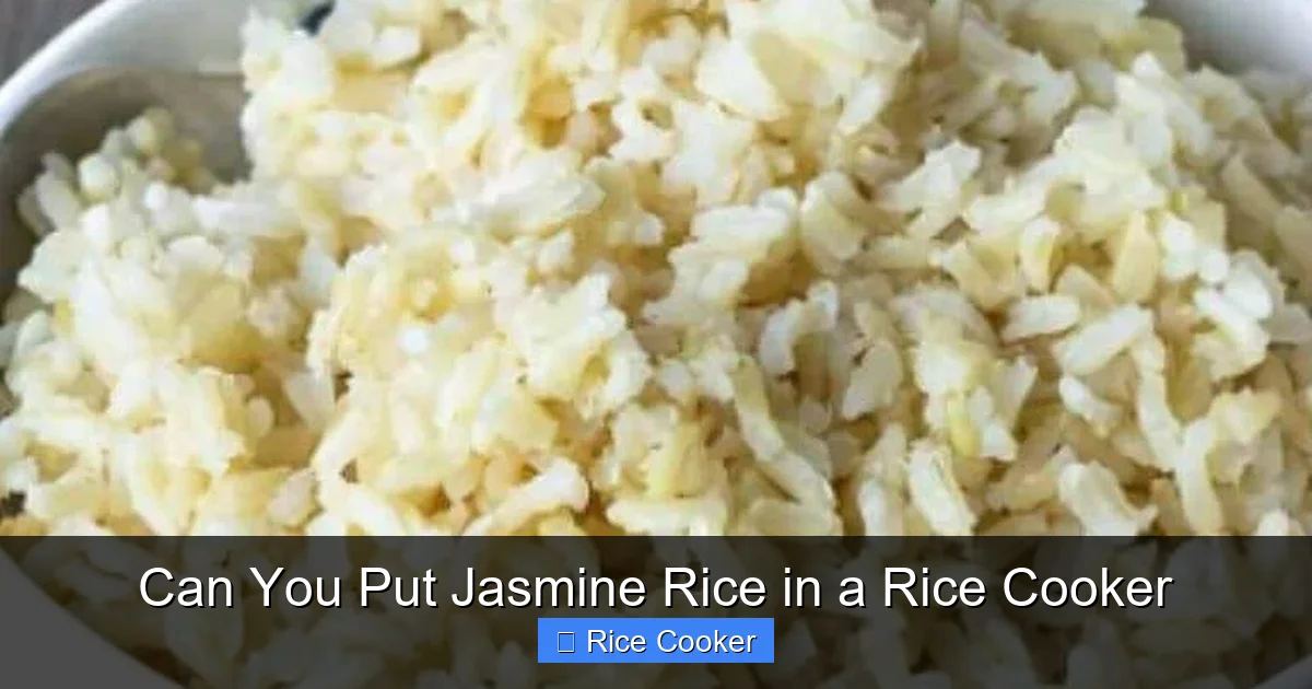 Can You Put Jasmine Rice in a Rice Cooker