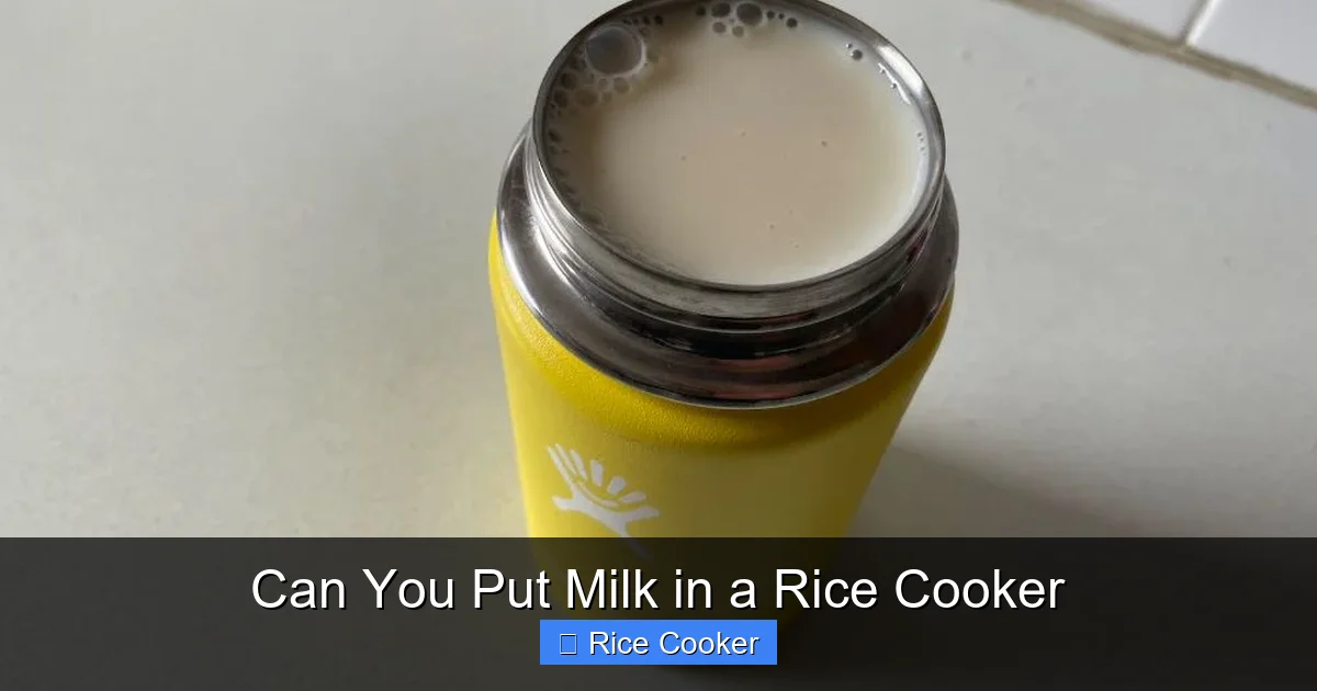 Can You Put Milk in a Rice Cooker