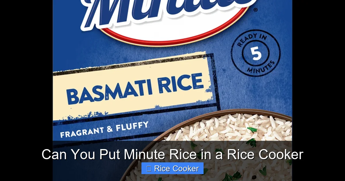 Can You Put Minute Rice in a Rice Cooker