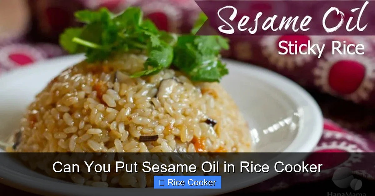Can You Put Sesame Oil in Rice Cooker