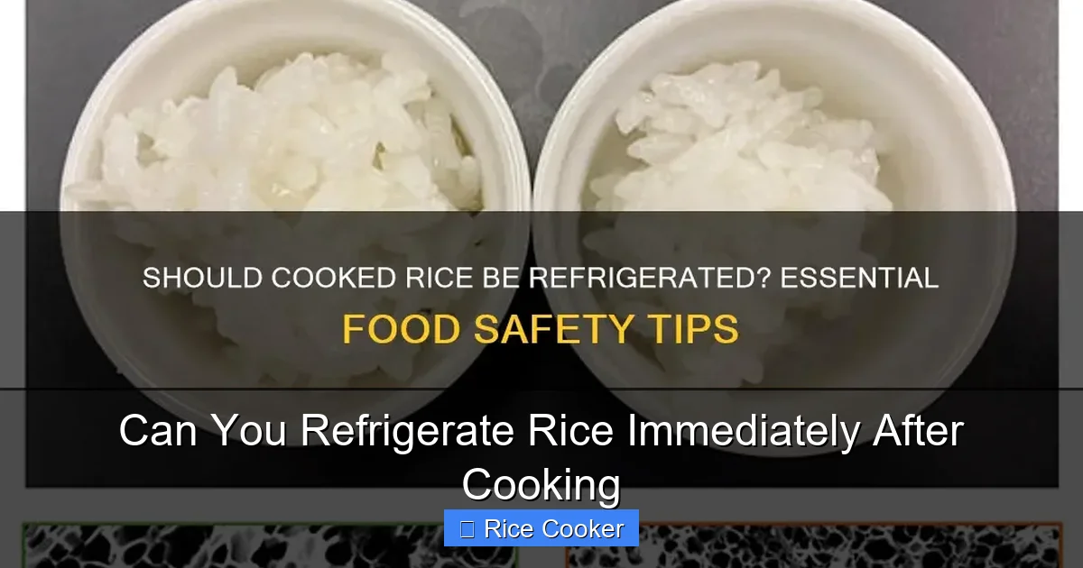 Can You Refrigerate Rice Immediately After Cooking