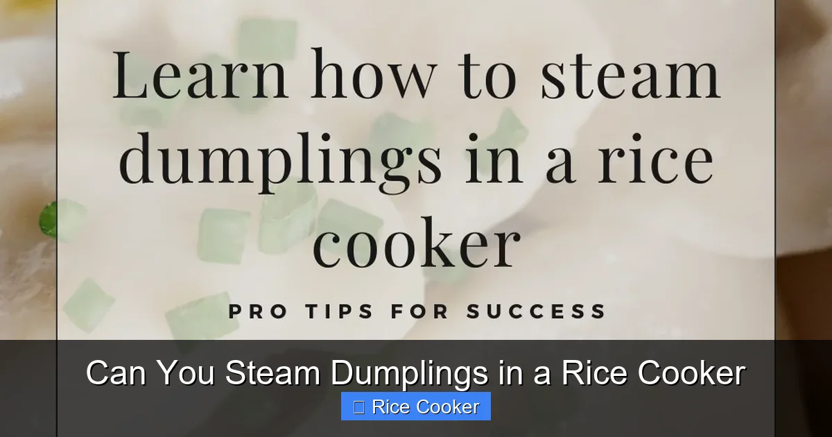 Can You Steam Dumplings in a Rice Cooker