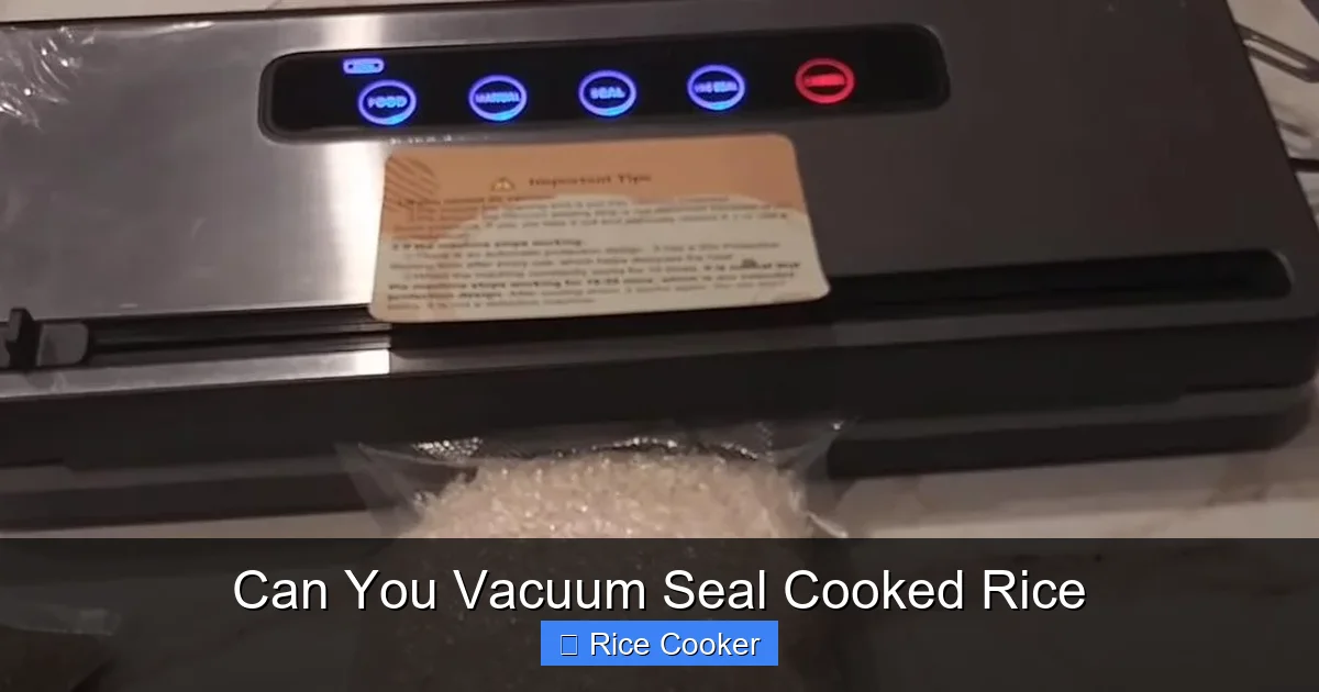 Can You Vacuum Seal Cooked Rice