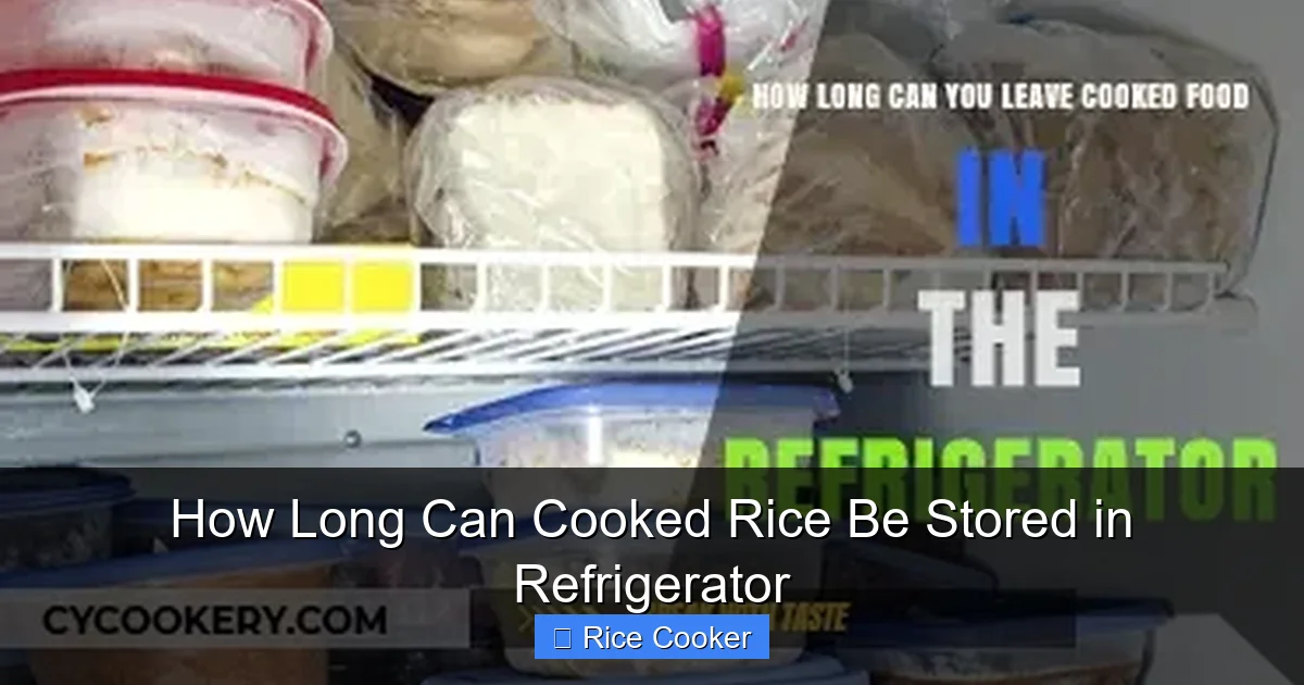 How Long Can Cooked Rice Be Stored in Refrigerator