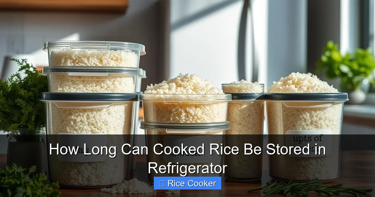 How Long Can Cooked Rice Be Stored in Refrigerator