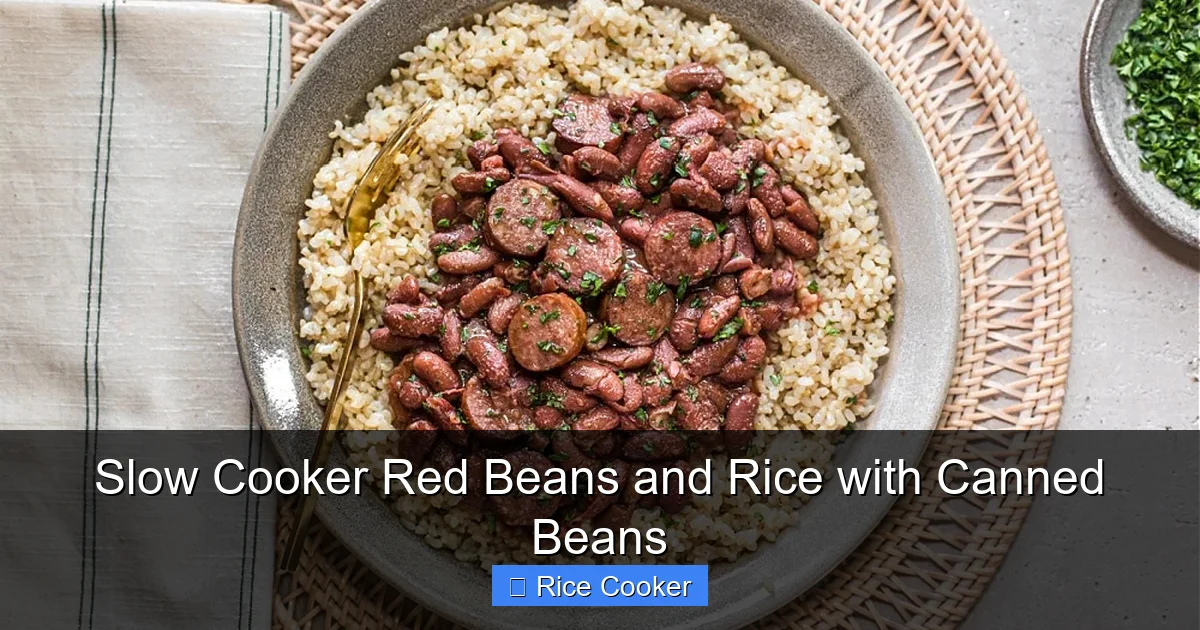 Slow Cooker Red Beans and Rice with Canned Beans