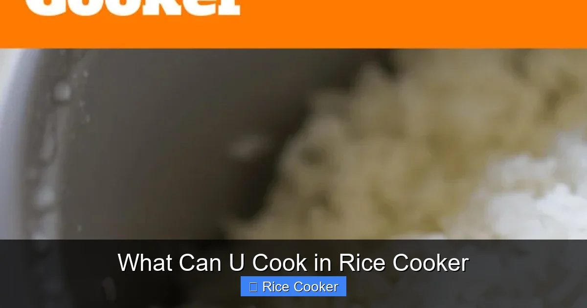 What Can U Cook in Rice Cooker